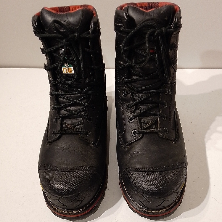 Men's Black Work Boots - Rugged Lace-Up Safety Style